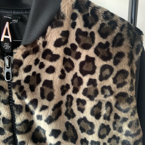 Topman Other - Leopard Faux Fur Bomber Jacket